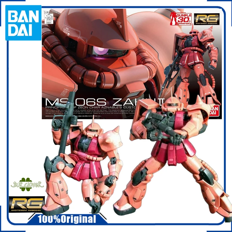 

Bandai Original RG GUNDAM Regular Edition 02 Char's Zaku II Anime Action Figure Assembly Model Toys Gifts For Children