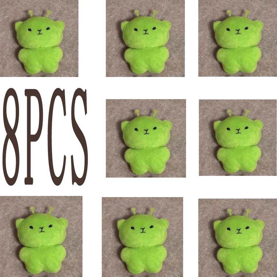 Mini Llaveros de Peluche de Gato Alienígena Verde, Colgante Peludo para Parejas, Lindos Llaveros de Dibujos Animados para Bolsos y Mochilas, Regalos Decorativos