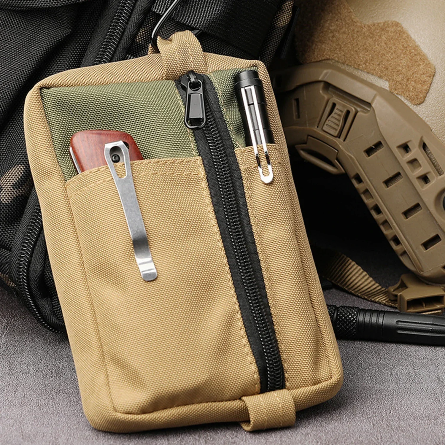 Tactical EDC Pouch Mini Tactical Wallet Coin Purse Multifunctional Bag for Camping Hiking Portable Outdoor EDC Tool Storage Bag