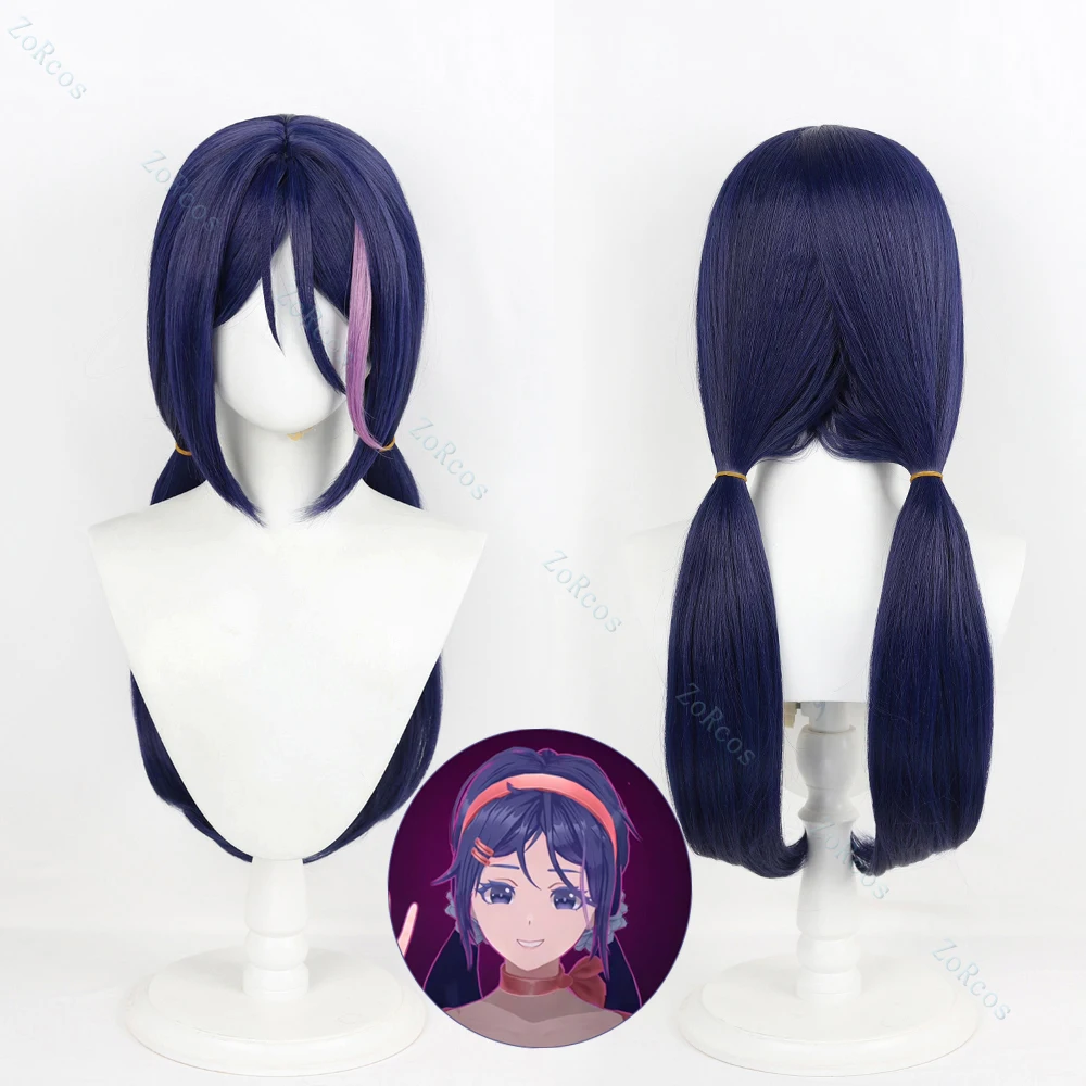 

В НАЛИЧИИ Парик Мита Игра MiSide Косплей DokiDoki Женский Милый Двойной Хвост 70 см Длинный Парик Мита Бесплатная Кепка Для Парика