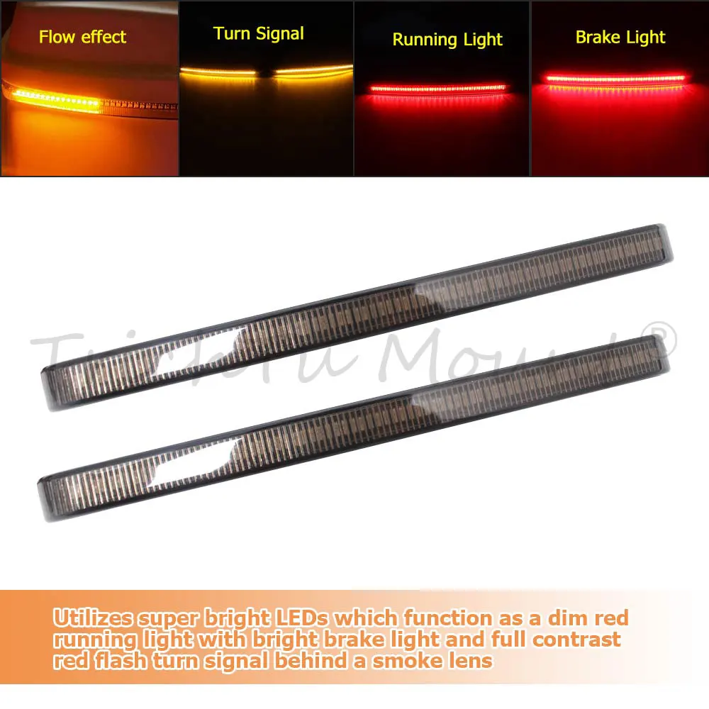 Motorcycle Saddlebag LED Flowing Light Turn Signal Brake Running Lamp For Harley Touring Road King Electra Street Glide 2014-23 - view 4