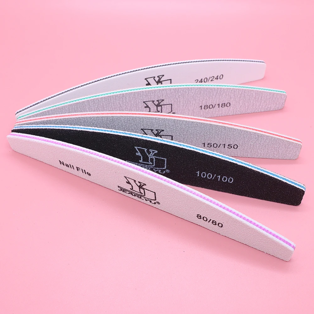 5Pcs nail file 80 100 150 180 240Grit Manicure Set Moon Style nails products Limes A Ongles Professional nail tools High Quality