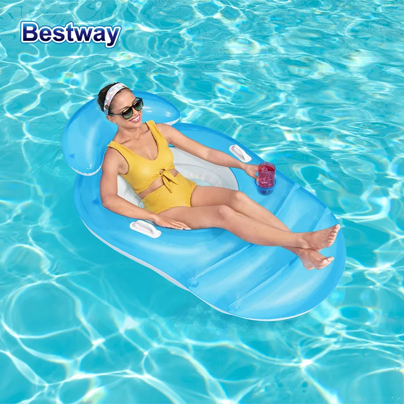 Bestway 43646 1PC Adult Pool Floating Chair, Inflatable Pool Floating Chair with Footrest Swimming Pool Floating Chair for Pool