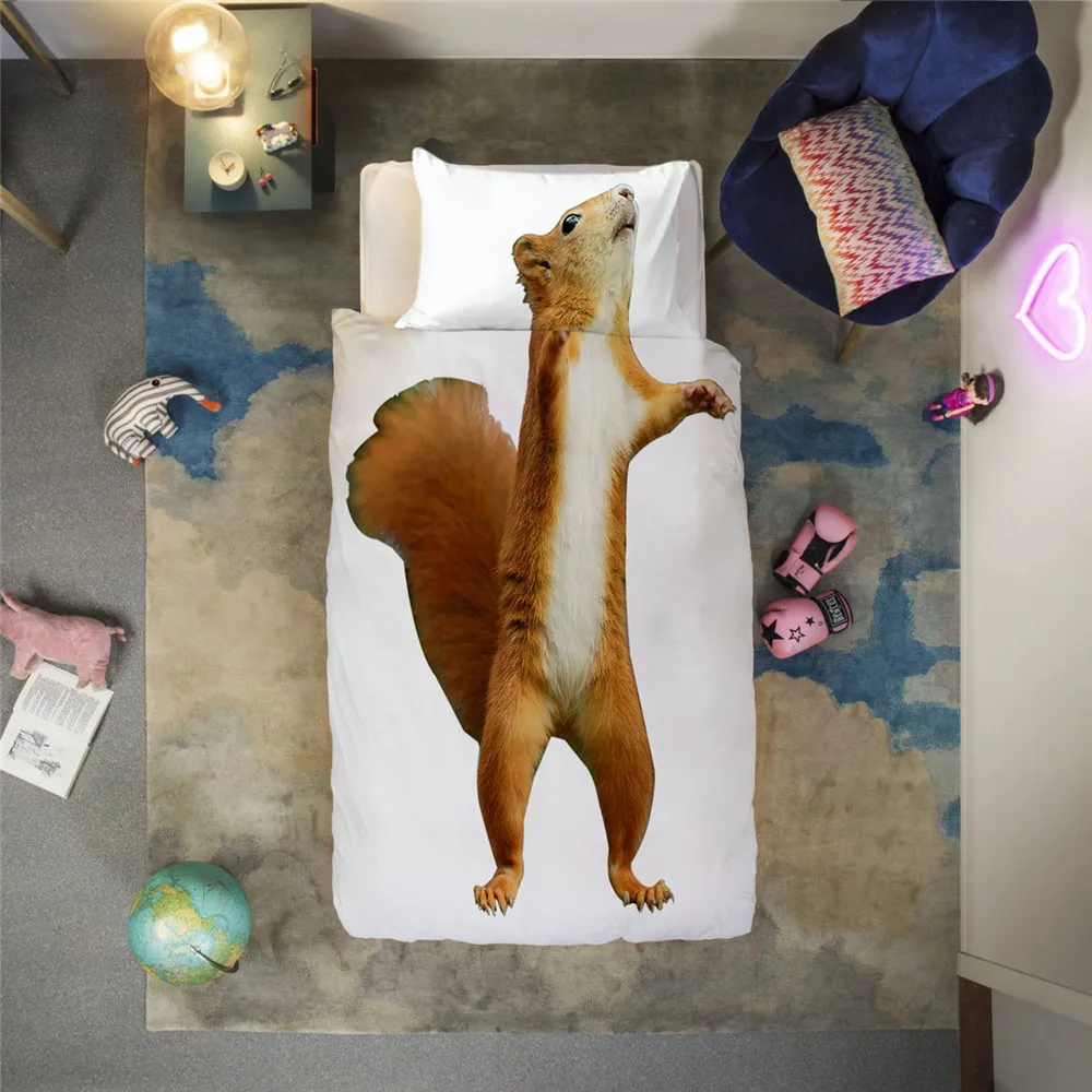 

3D Duvet Cover Twin Bedding Set Creative Quilt Covers Single Double Size Animals Print Child's Bed Kids Children Home Beds Decor