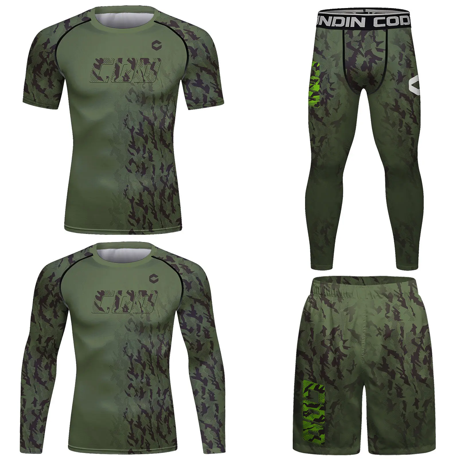 Odzież bokserska Obcisły zestaw MMA Rashguards Zestawy Męskie Bjj Walka Warstwa podstawowa Legginsy T-shirt Bjj Bluzki Odzież sportowa