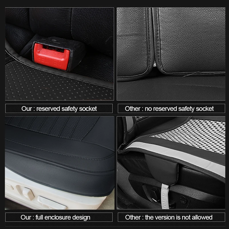 SEAMETAL Premium Car Seat Cover PU Leather Wrapped Vehicle Seat Protector Cushion Anti Slip Universal for Sedan Suv Truck Pickup