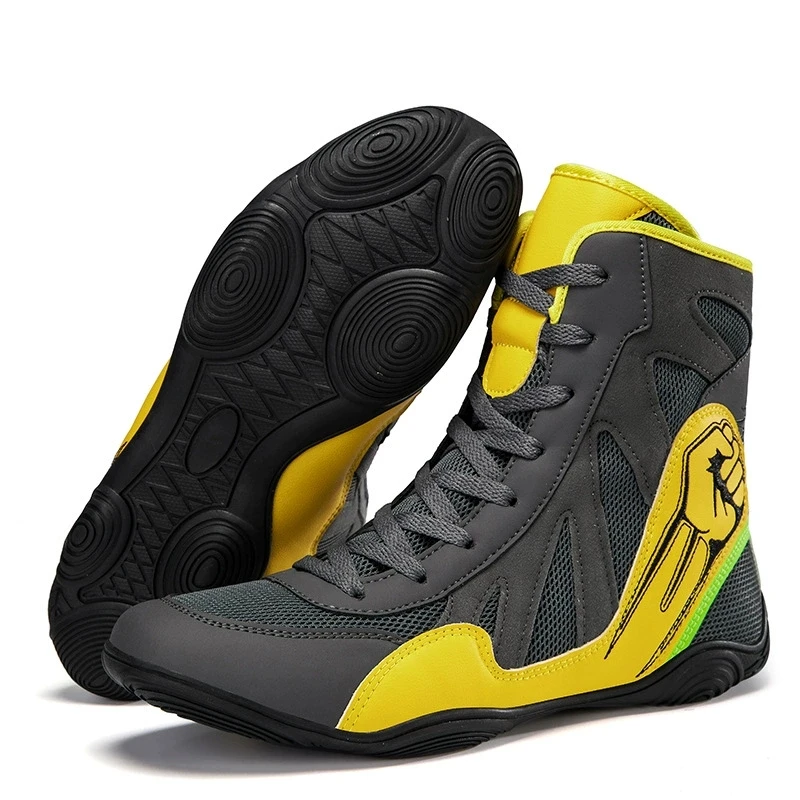 Unisex High-top Boxing Shoes Sneakers - Breathable, Comfortable, Shockproof, Anti-slip & Wear-resistant For Wrestling, Squats