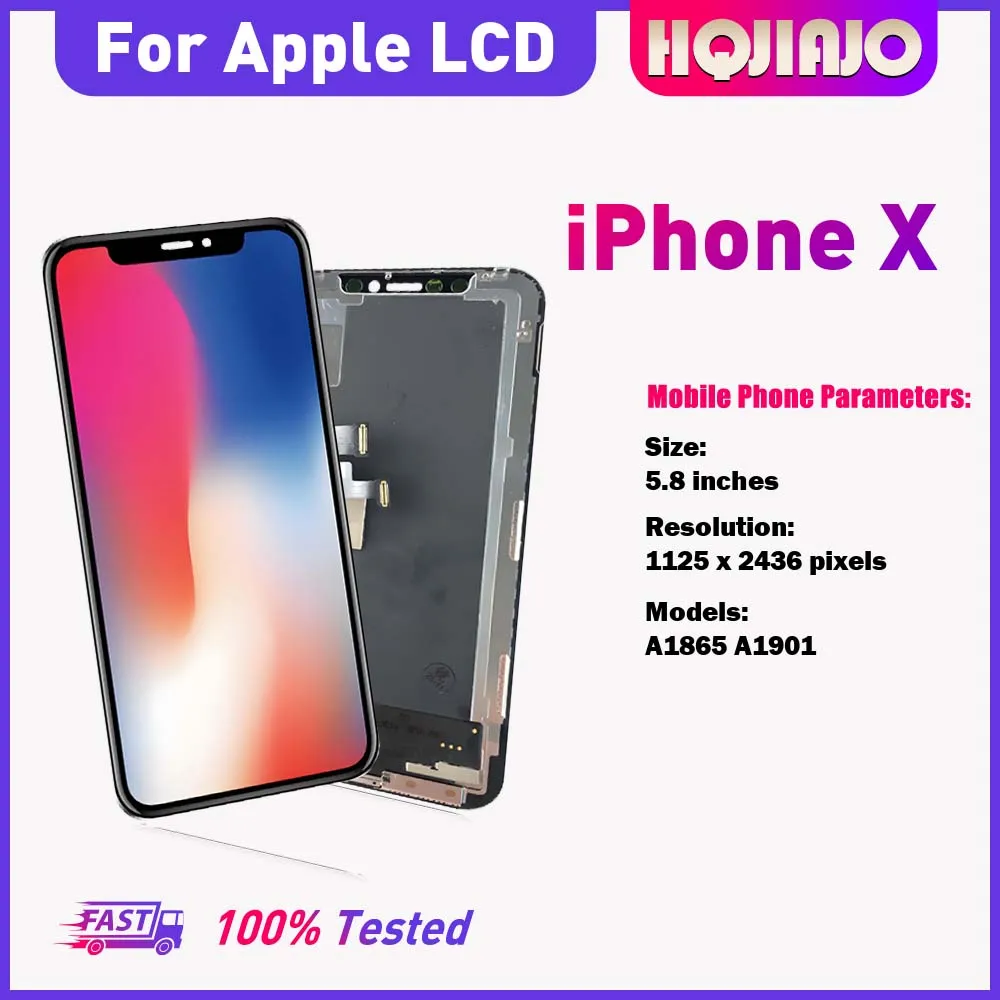 58-''tft-アップル-iphone-x-a1865-液晶ディスプレイタッチスクリーンデジタイザーアップル-iphonex-xs-a2097-液晶アセンブリ交換修理