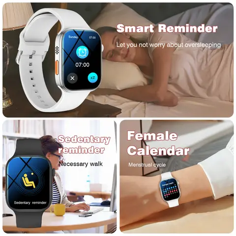 Smartklocka, trådlösa samtal, meddelandepåminnelse, multisportläge, 2,01-tums HD-skärm, anpassad bakgrundsbild på urtavlan, unisex 10 best sales klockor utan armband - №6