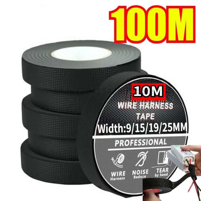 Electrical Tape Heat-resistant Harness Bundle Insulation Auto Wiring Fabric Cloth Wrap Waterproof Cable Organizer Adhesive Tapes
