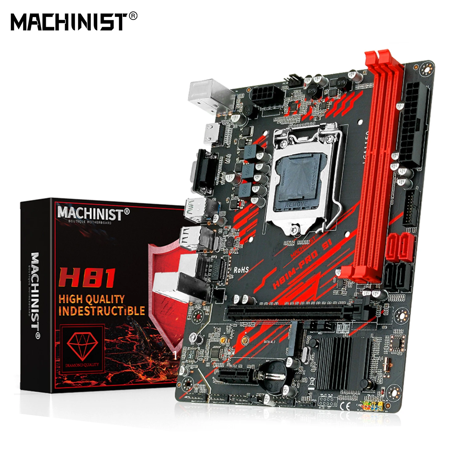 

MACHINIST H81 Motherboard LGA 1150 Support Xeon E3 V3 v4 CPU Core i3 i5 i7 Processor DDR3 RAM HDMI SATA M.2 3.0 H81M-PRO S1