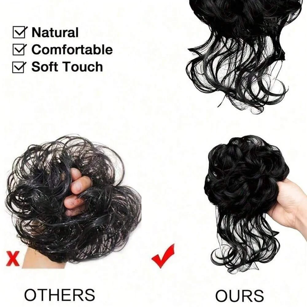 Fluffy Curly Synthetic Claw Clip Ponytail Extensions With Grab Clip Messy Chignon Updo Ponytail Hairpiece Suitable for Daily Use