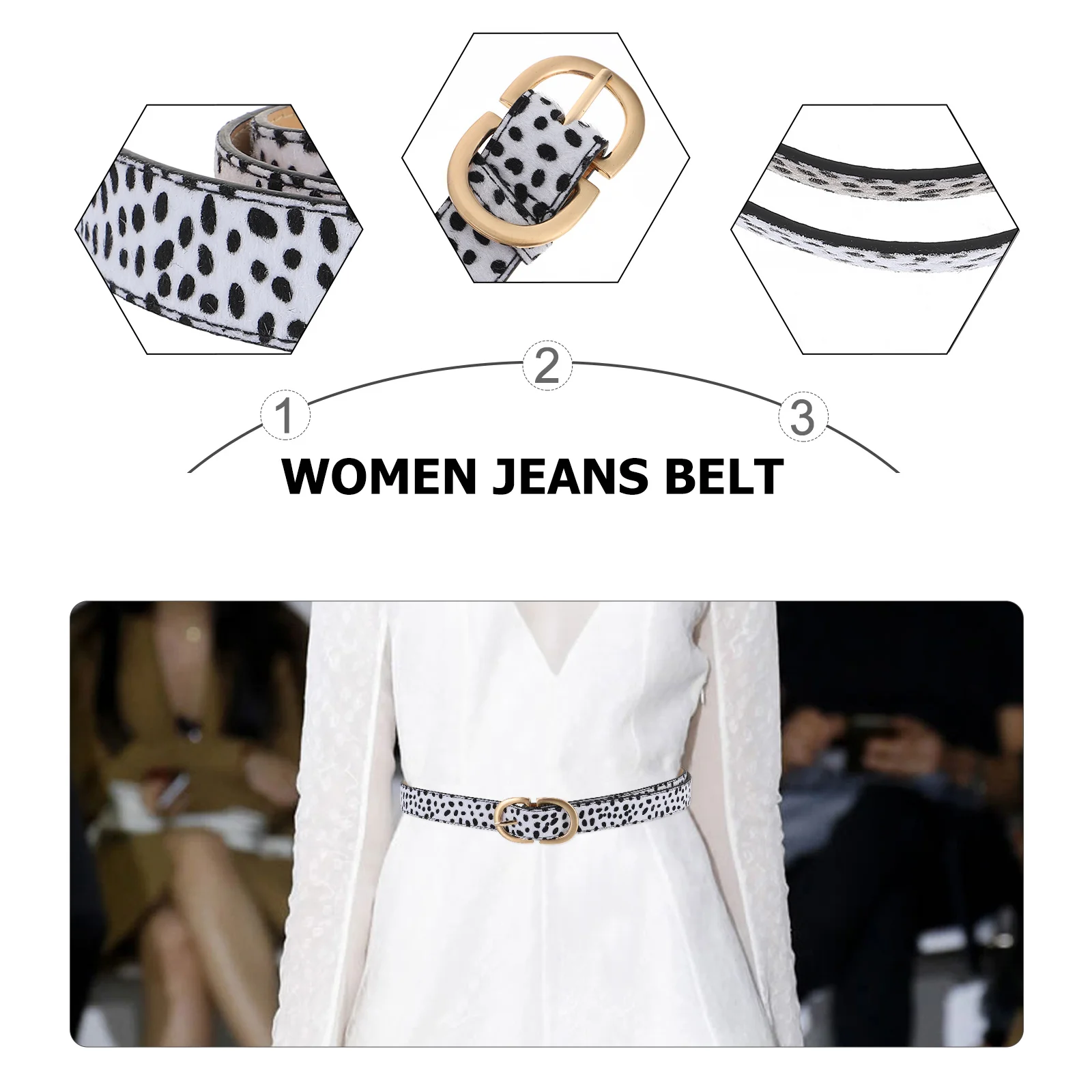 

2pcs Leopard Belts For Women One Size Adjustable Lady Waist Belt Pu Dress Jeans Belt Comfortable Lightweight Fashion