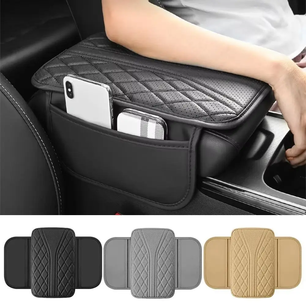 

Universal Leather Armrest Box Cushion Sponge Storage Heightening Pad Height Pad Cover Interior Accessories Decoration