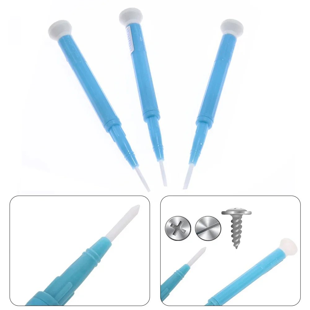 Screw Driver Screwdriver CD-15/20/25 Flat Point Non-inductive 113mm/4.45in 3-piece Set Adjustment Batch Ceramic