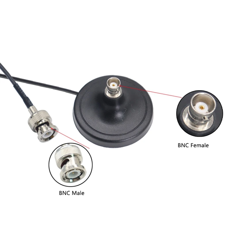 Antena BNC macho y hembra, Base magnética fuerte, Cable de extensión de 3 metros para micrófono inalámbrico Q9 RG174