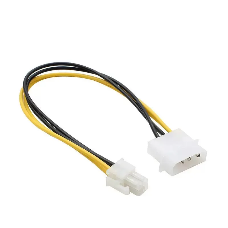 Fuente de alimentación de CPU de 4 pines a Cable de extensión de puerto IDE, Cable de escritorio de 4 pines ATX 12V P4, Cable conector macho a Molex macho de 20cm