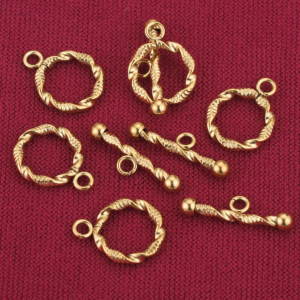 5Sets Stainless Steel OT Toggle Clasp Connectors Parts for Fasteners Bracelet Necklace Chunky OT Clasps DIY Jewelry Making Kit