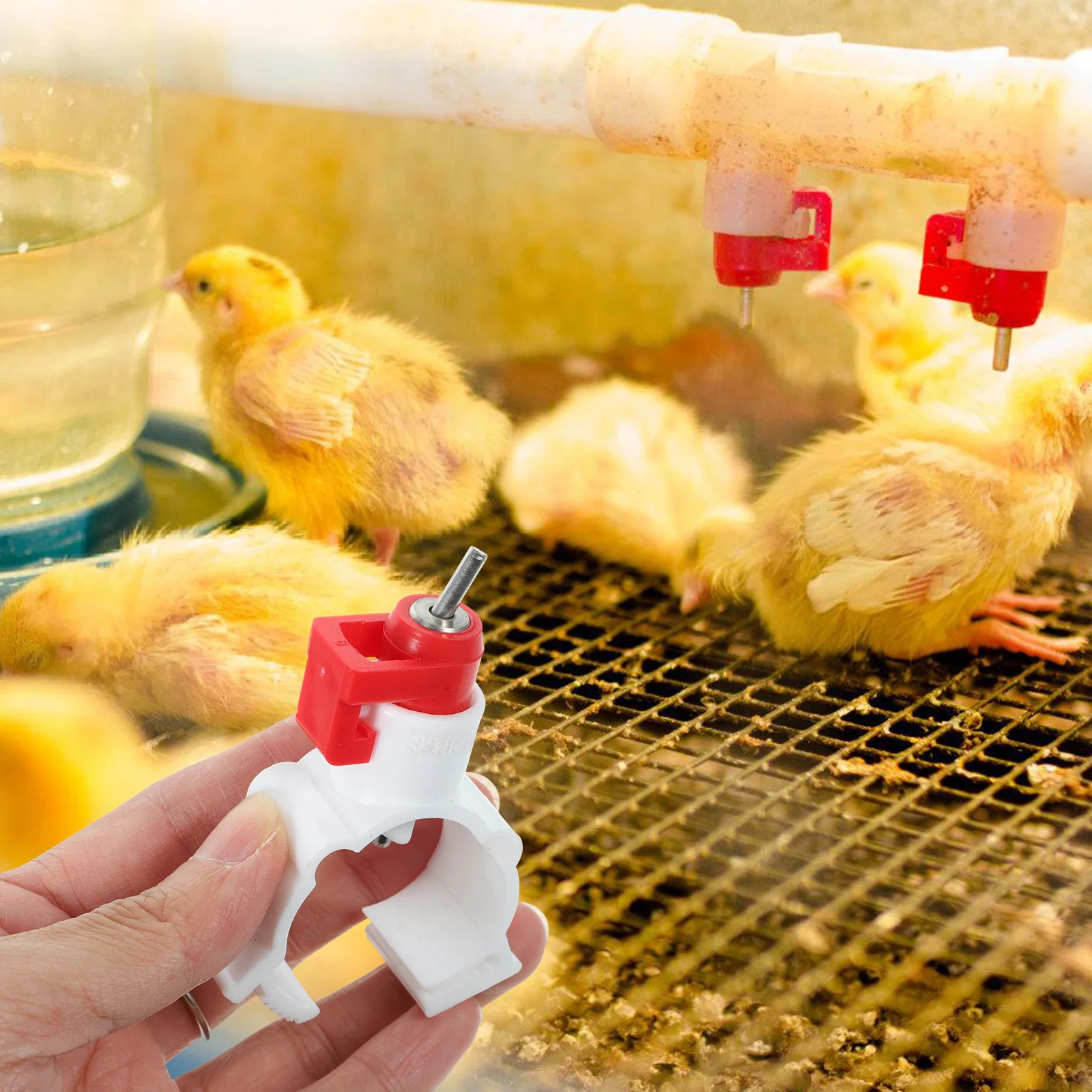 

20pcs Chicken Water Drinker Durable Feeding Device Detachable Easy Cleaning Poultry Farm Supplies Nipples Drinker Practical