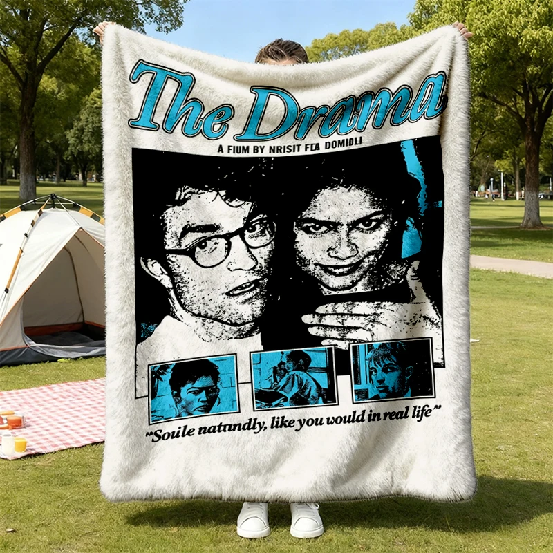 The Drama Film T, Flannel Blanket, Kristoffer Borgli A24 Movie Flannel Throw, Dark Comedy Graphic