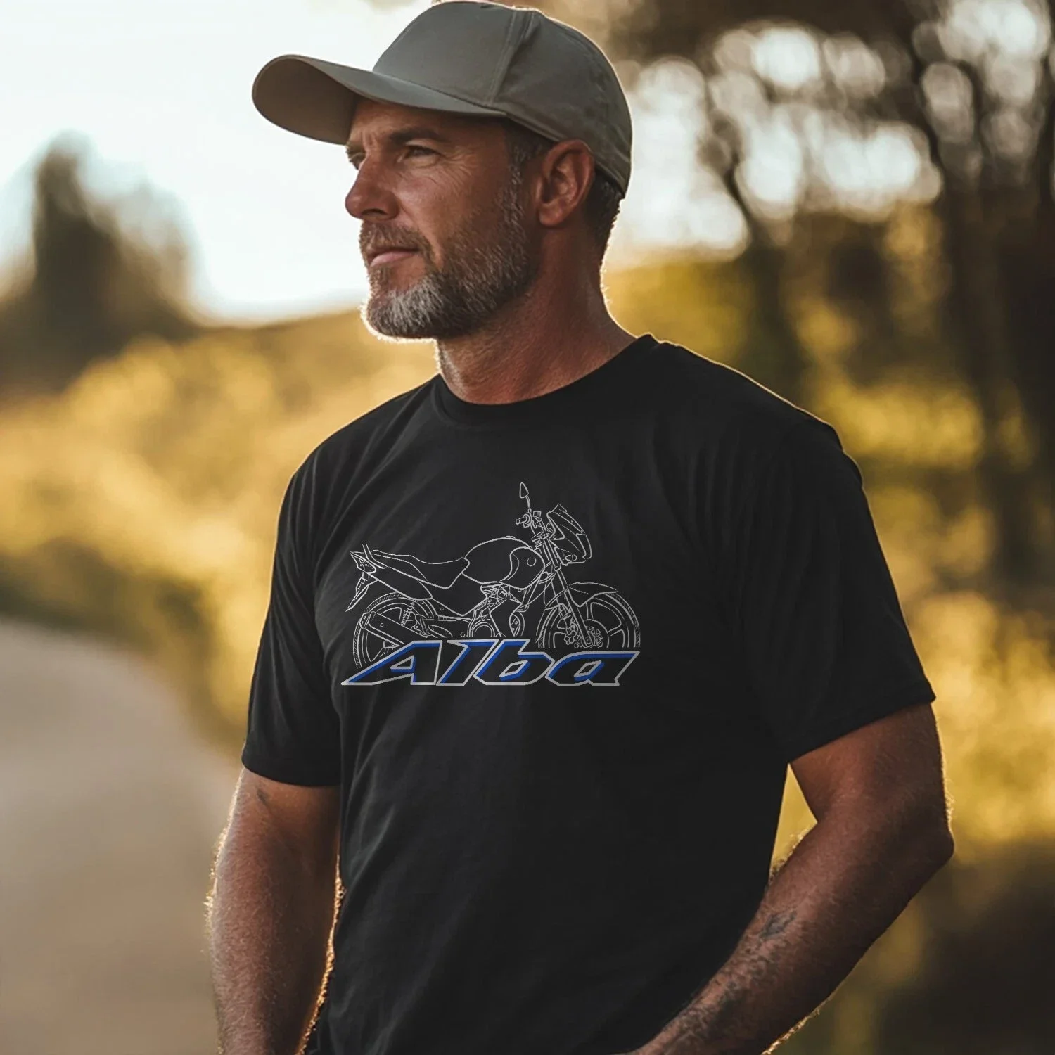 

2025 summer Casual Men 100% Cotton T Shirt Alba 110 fans T-shirt motorcycle Graphic Summer Cool Tee