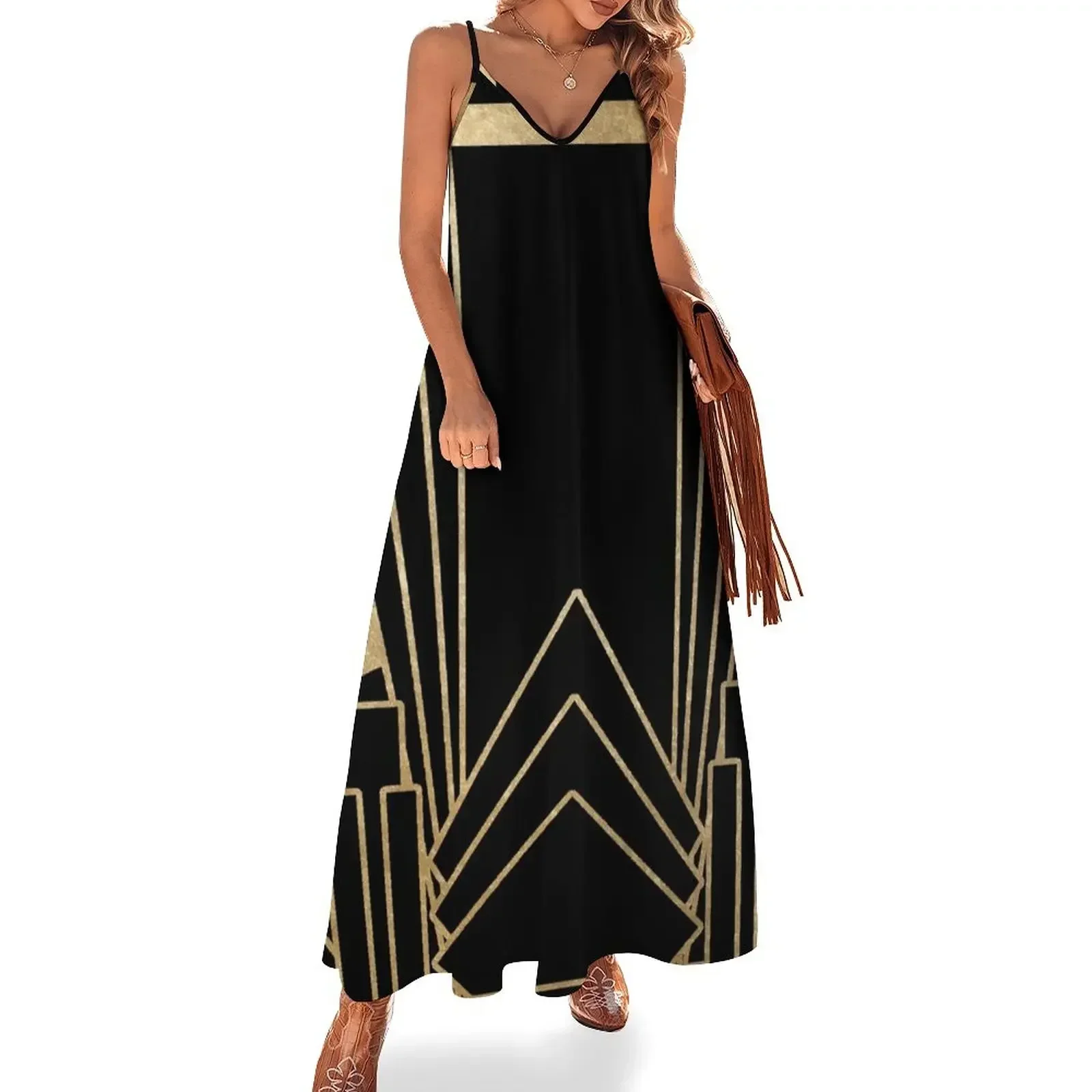 Art deco design Sleeveless Dress dresses for women african dresses for woman Dress