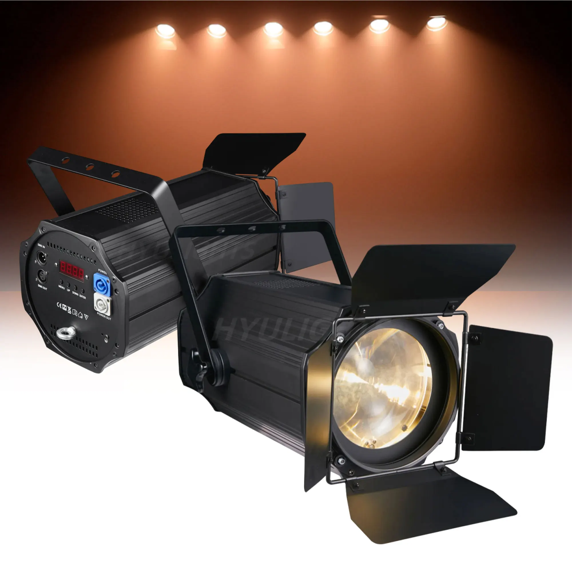 Lot de 2 projecteurs LED Zoom Par 250W COB, faisceau et wash 5-50 degrés, blanc chaud et blanc froid 2-en-1, 3200K-7500K, éclairage de scène dimmable, stroboscope DJ