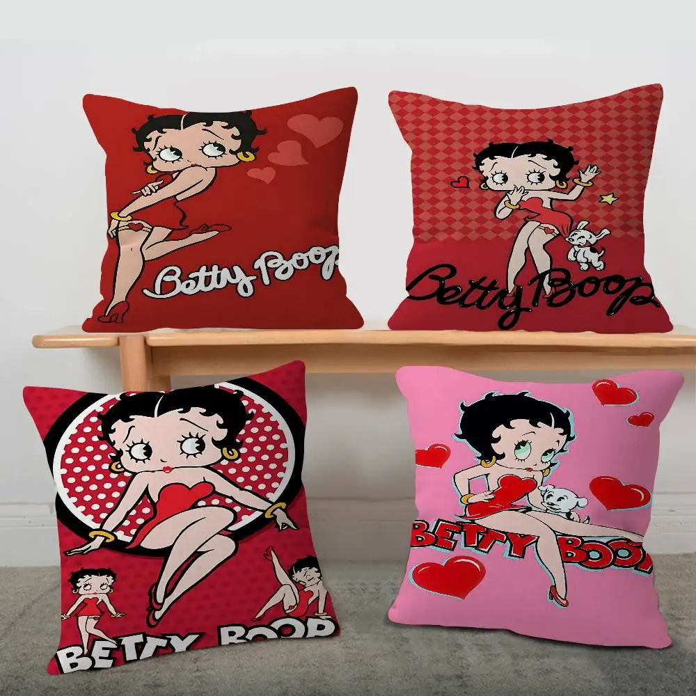 Cartoon B-BettyS BoopS Personalized Pillow Cover Kids Bedroom Wild Party Decor Pillowcase kid Birthday shower Gift