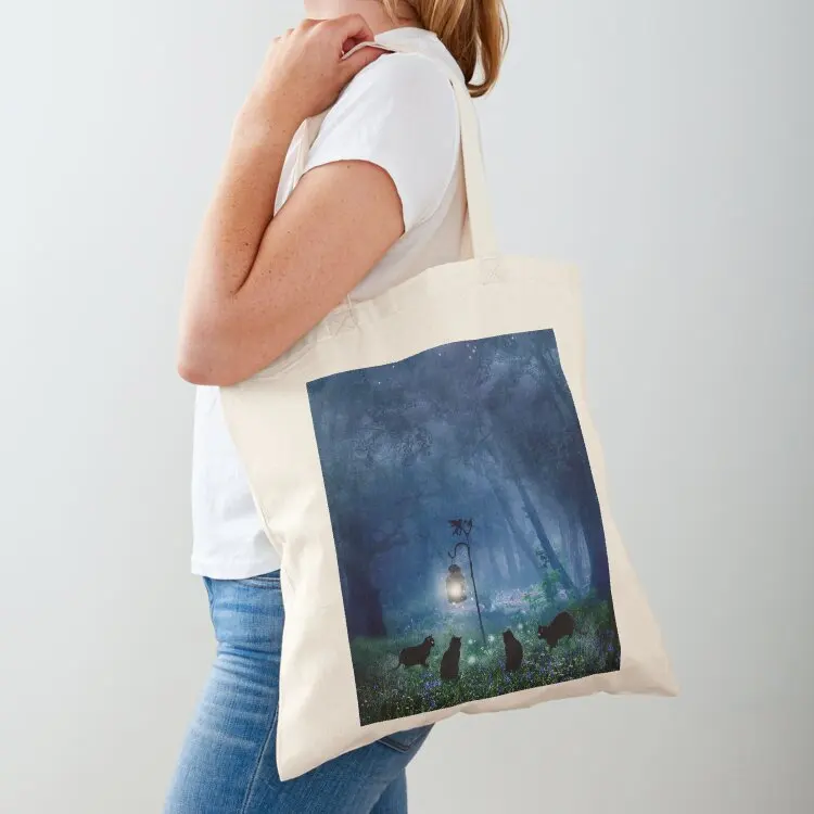 The Witches Cats - Full Moon version Tote Bag hand bag ladies Customizable tote bag Canvas