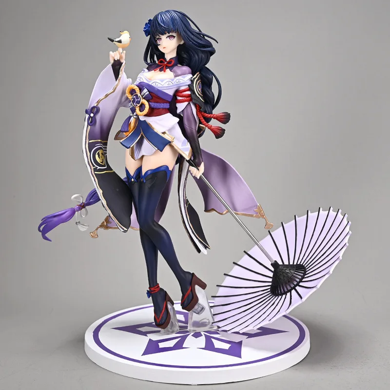 Genshin Impact Anime Figure Raiden Ei 35cm Action Figure Purple Lightning  Standing Girl Figurine Adult Collectible Doll Toys