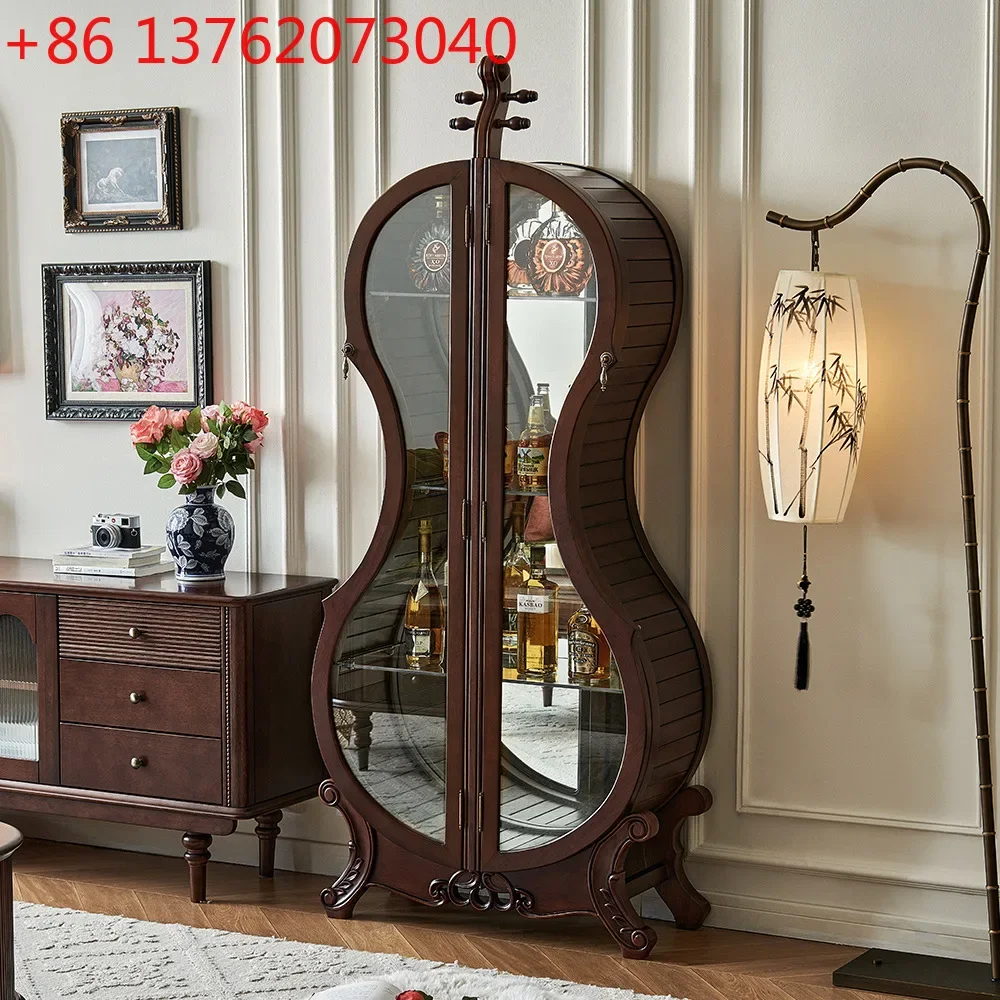 

Glass cello wine cabinet high-end display cabinet living room floor cabinet