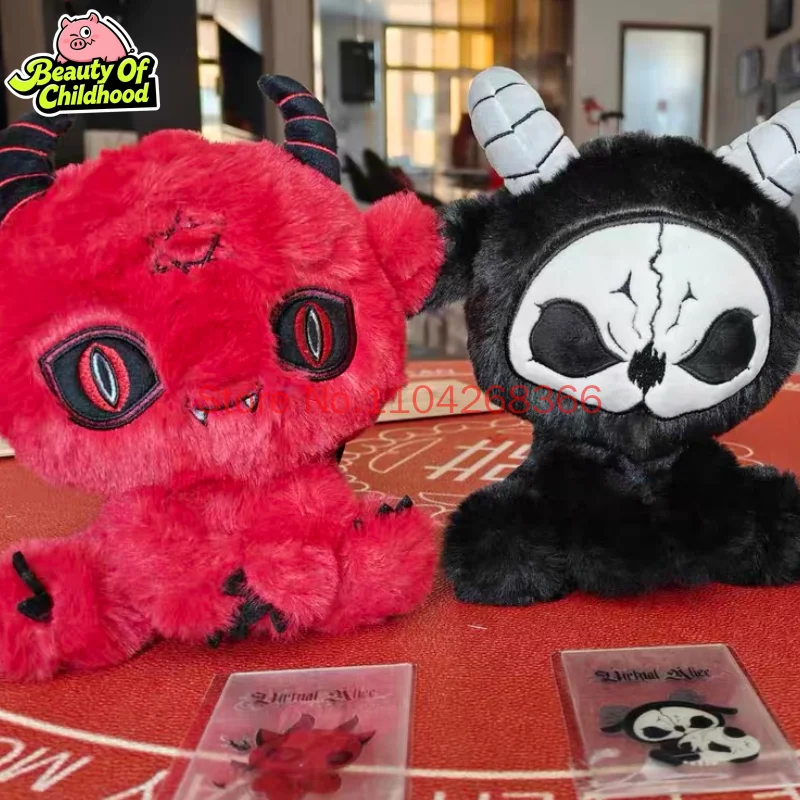 Original Blue Plush Doll Alice Dark Gothic Subculture Grim Reaper Devil Stuffed Toy Niche Cartoon Collectible Goth Fans Gifts