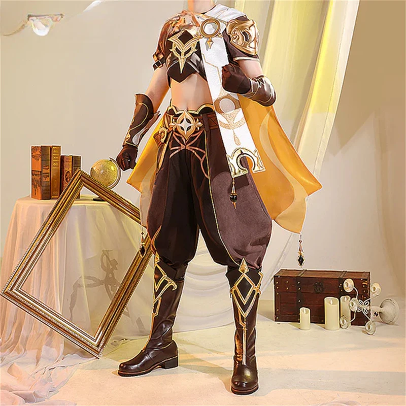 

IN STOCK Traveler Aether Game Genshin Impact Cosplay Costume DokiDoki-SSR Cosplay Christmas Traveler Aether Cosplay