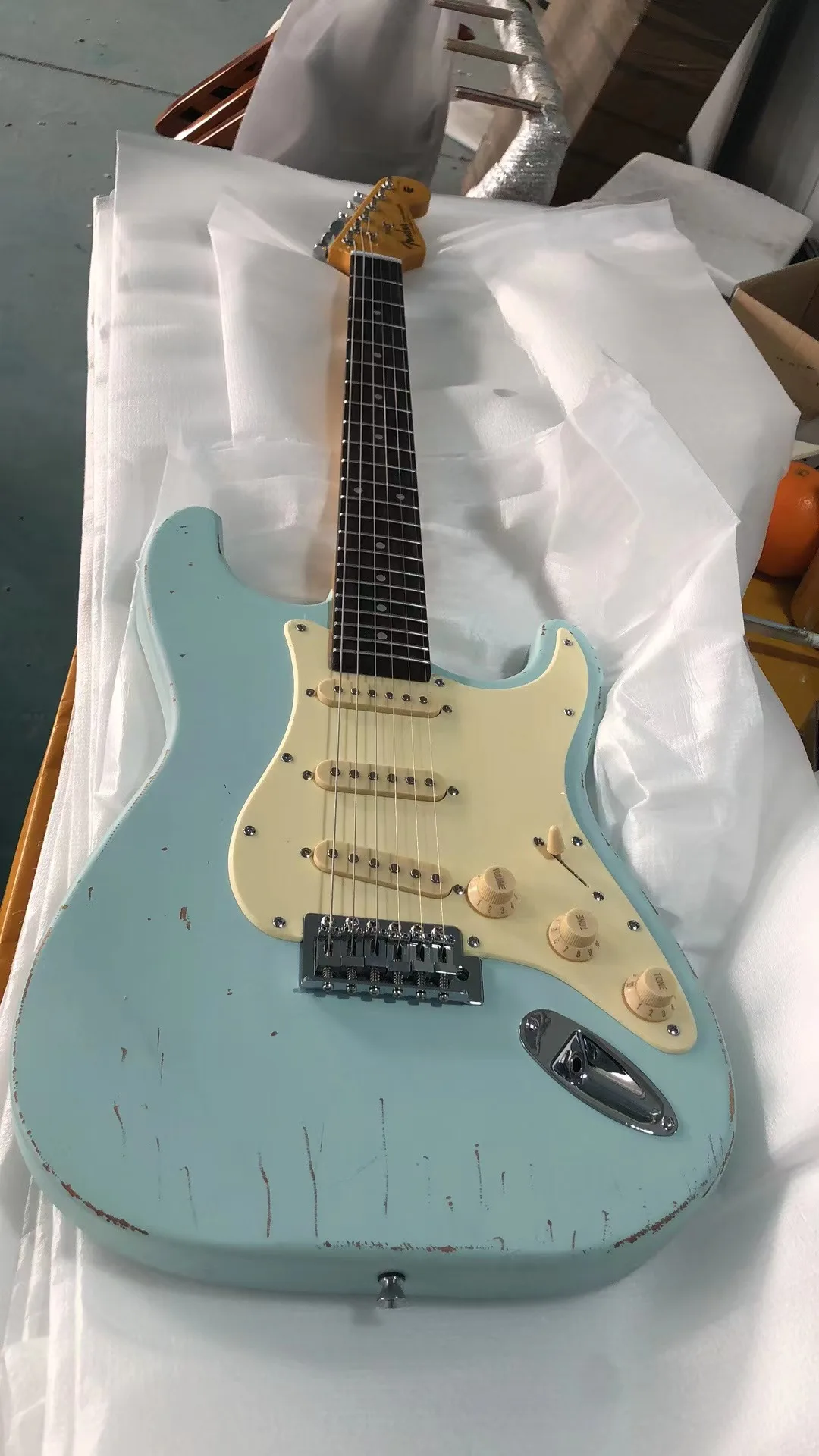 Ome Aged Electric Guitar Finish Blue Alder Body