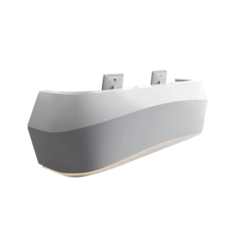 

Baked paint front desk, piano company, beauty salon, bar counter, cash register office desk furniture, fiberglass customization
