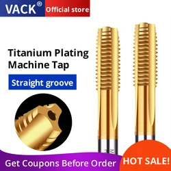 HSS Steel Straight Groove Screw Tap Titanium Coated Metric Thread Tap M2-M24 Machine Plug Tap HSS6542 Threading Tool Drill Bit