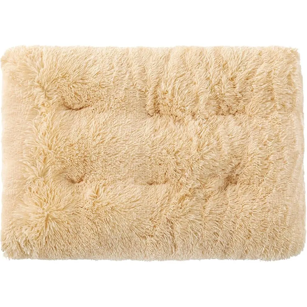 

Уютная плюшевая кровать для кошек и собак — теплый зимний коврик, удобный дом для домашних животных, абрикос