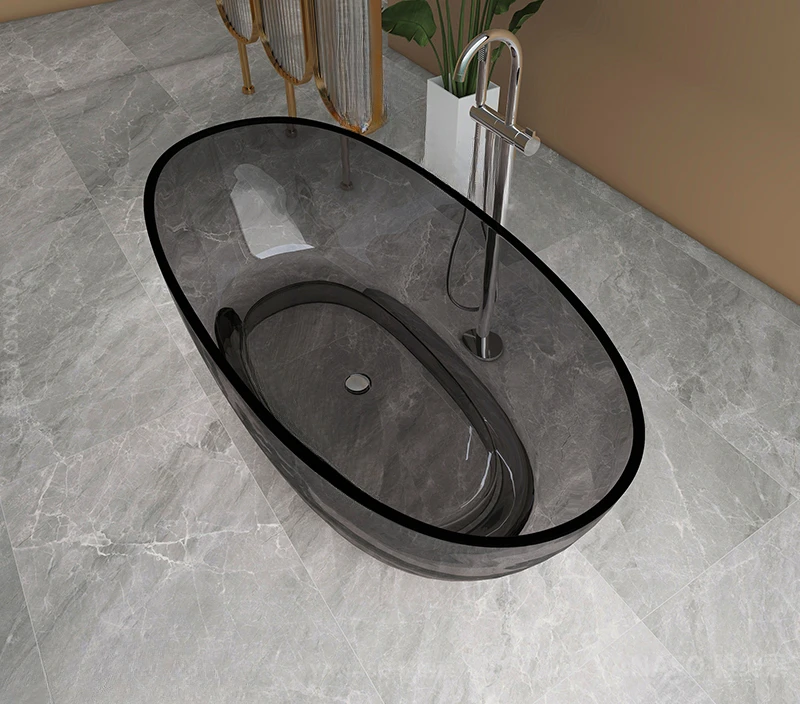 Transparent bathtub Household color resin crystal bathtub Hotel B & B Independent integrated double