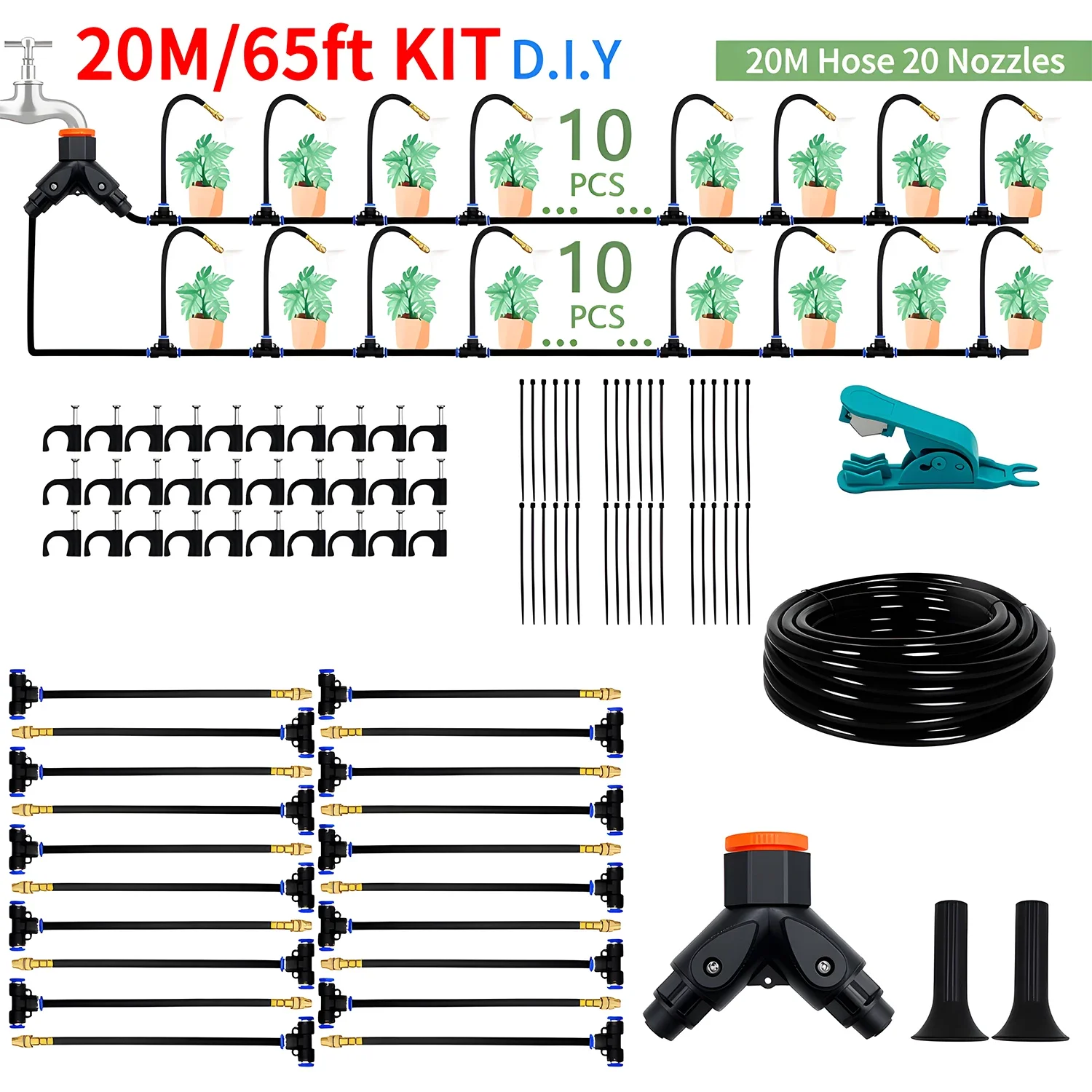 DIY Free Bending Universal Spray Kit For Greenhouse Garden Flowers Plant Watering Irrigation Patio Misting Cooling System gallery 1