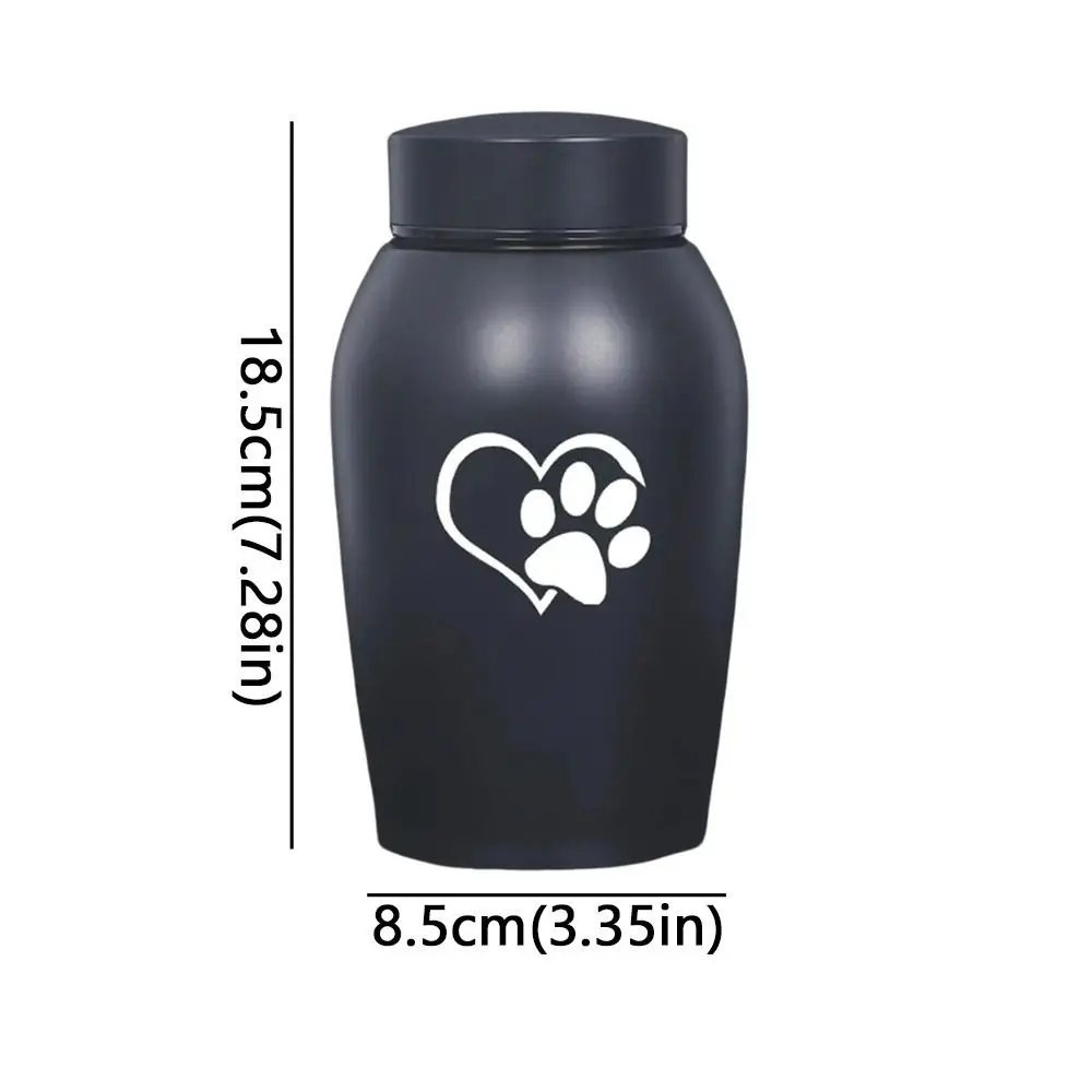 Keepsake Urn Stainless Steel Pet Ashes Urn Black Portable Pet Cremation Urn Moisture-Proof Memorial Pet Urn For Small Animals
