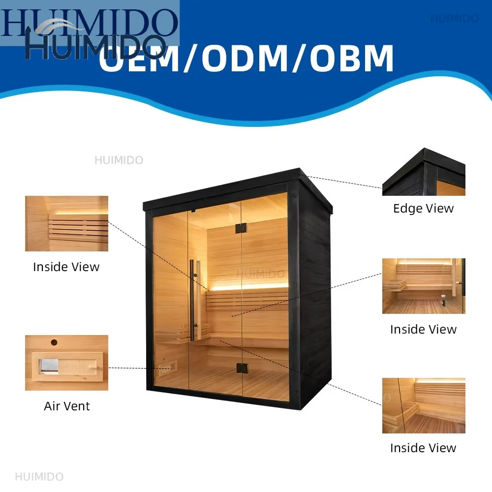 Indoor and outdoor sauna, home sauna, black modern fashion design, factory wholesale, customizable wood