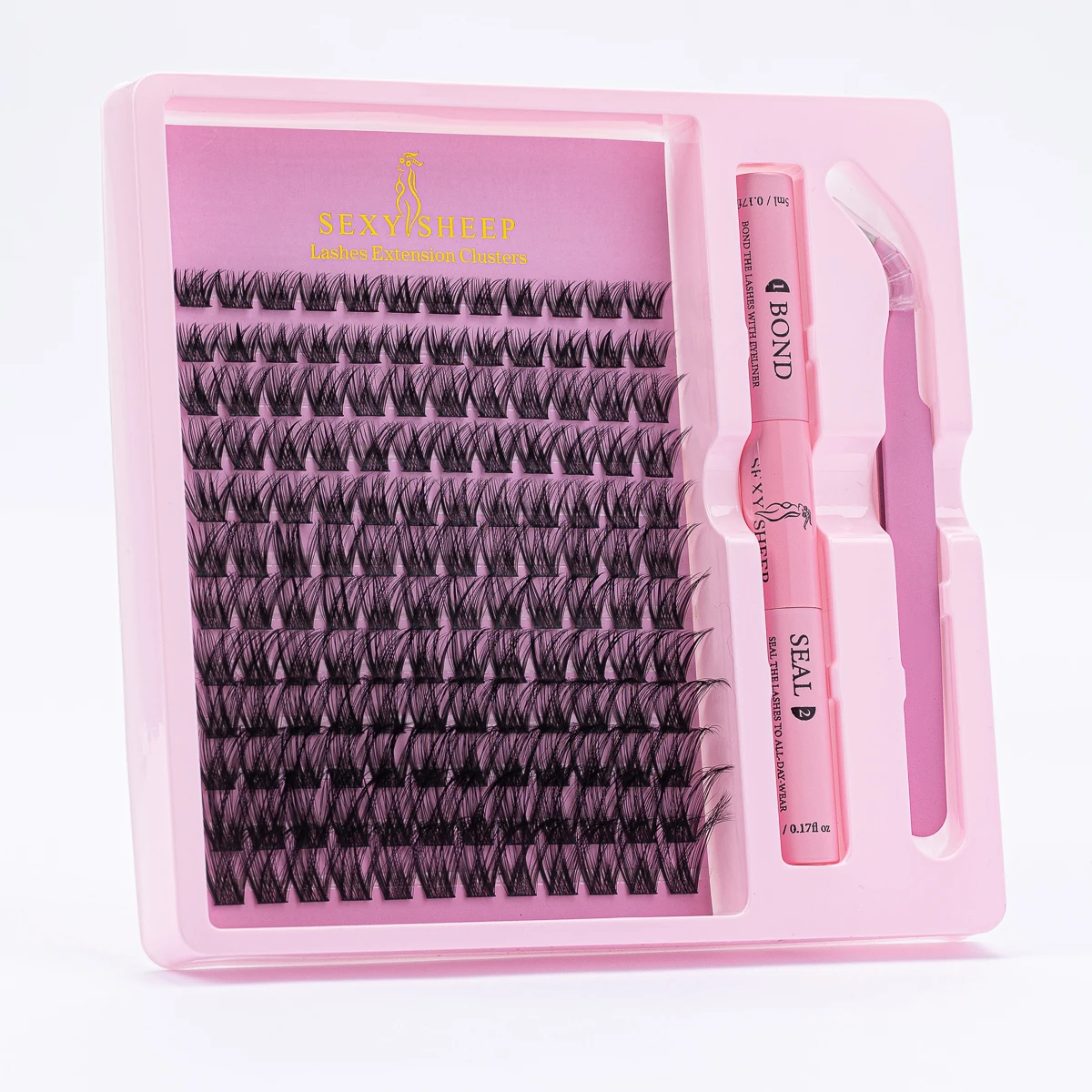 DIYまつげクラスターミックストレイフェイクミンクまつげ個別まつげエクステ自宅でボンドとシールまつげピンセット付きDIY