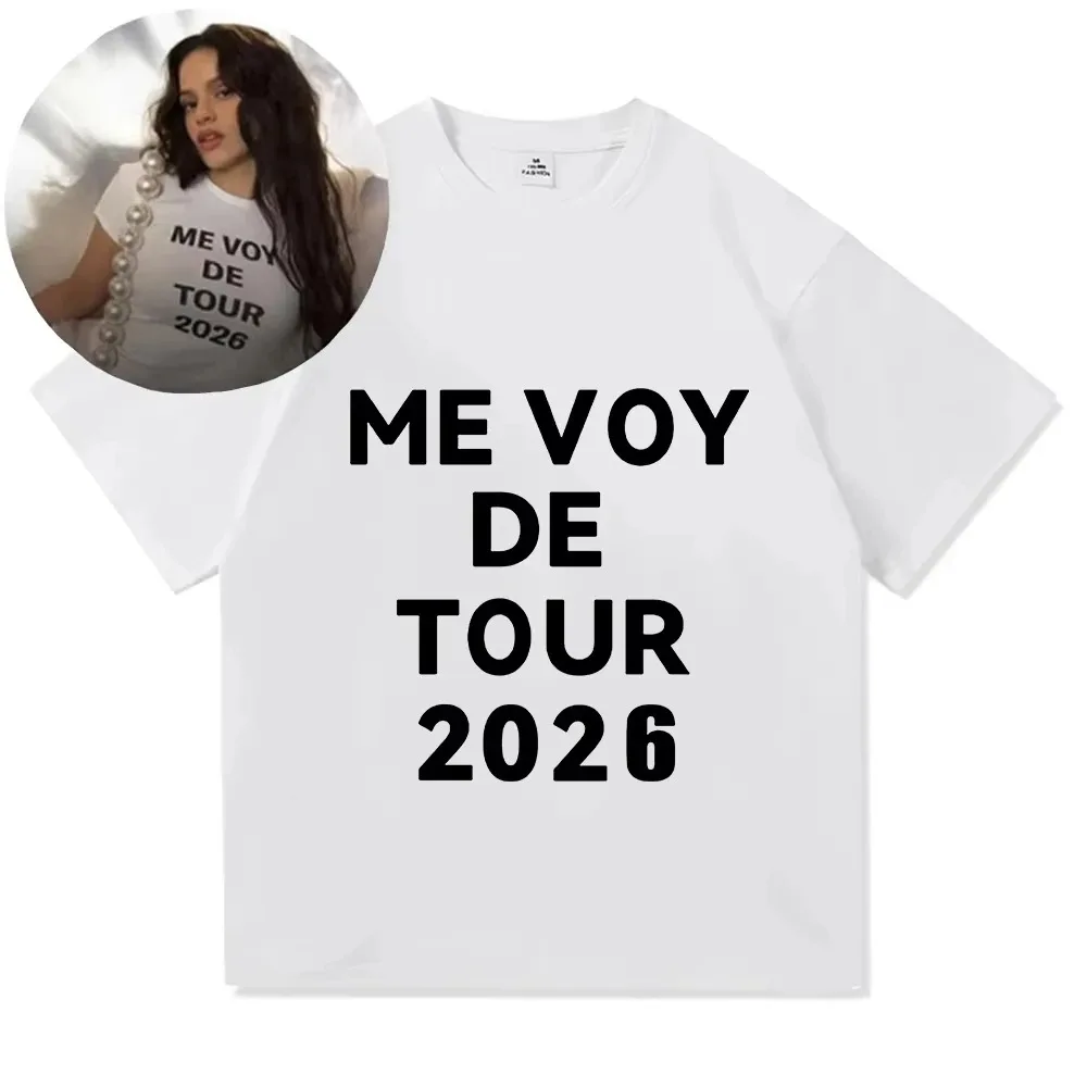 Camiseta Rosalía Rosalia ME VOY DE TOUR 2026 |   Camiseta de algodón de manga corta para mujer |   Camiseta Casual Holgada con Cuello Redondo para Hombre, Estilo Urbano