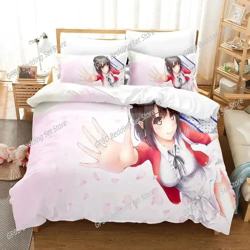 

3D Print Anime Saekano Megumi Kato Comfortable Duvet Quilt Cover Pillowcase Bedding Set Children Bedroom Decoration Home Textile
