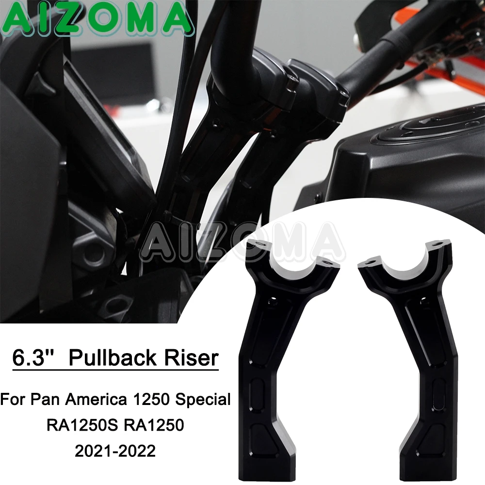 

Motorcycle 6.3" Tall Pull Back Handle Bar Riser 32mm Clamp Mount For Harley Pan America 1250 RA1250 S Special RA1250S 2021-2024