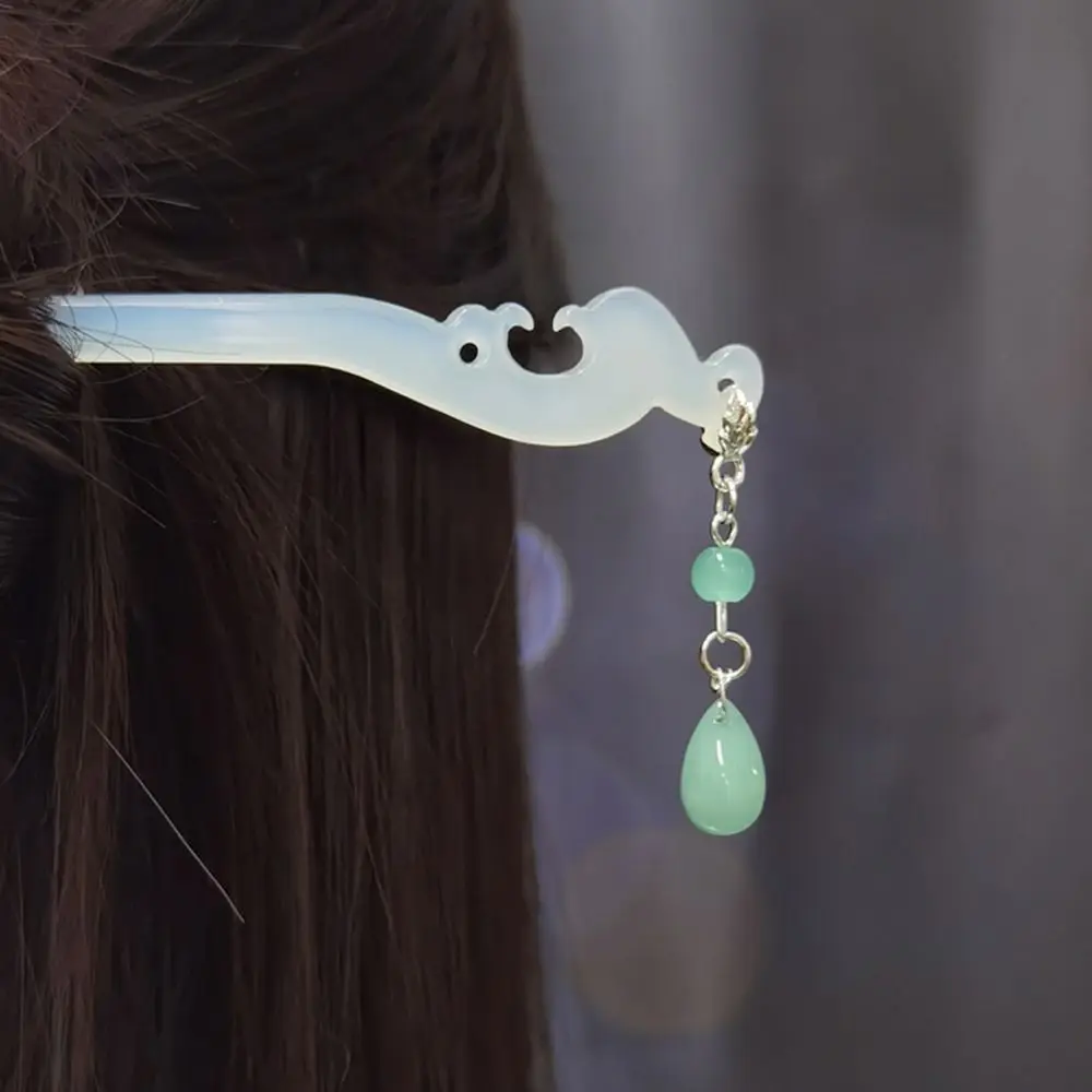 

Hair Clip For Girls Acetate Braided Hairpins New Headdress Chinese Hair Fork Leaf Pendent Hanfu Hair Sticks Women Hairpins