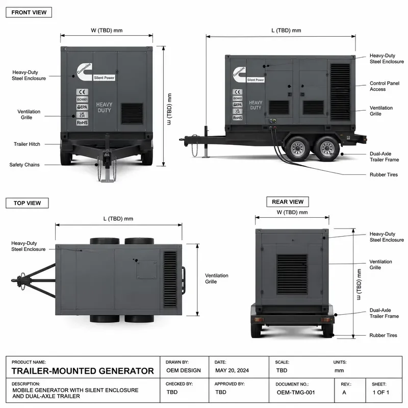 30KW 50KVA Silent 3 Phase Water Cooled Generator Weichai Yuchai Engine 400V Output Motor for Small Business