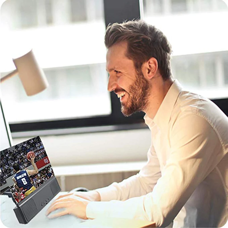 Amplificador de pantalla de teléfono de 12 pulgadas con Audio, Altavoz Bluetooth, soporte de proyector amplificador de películas 3d para accesorios de teléfono inteligente