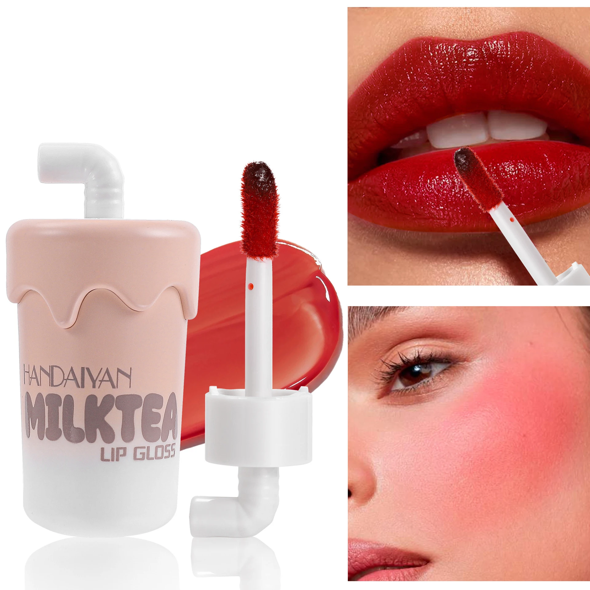 

Lip Glaze 6 Colors Matte Nourishing Hydrating Lips & Cheeks Non-Stick Lip Clay