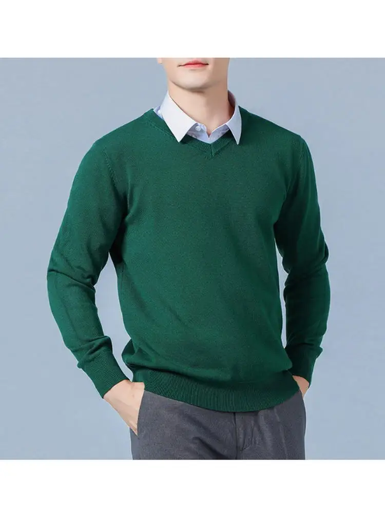 v-neck dark green